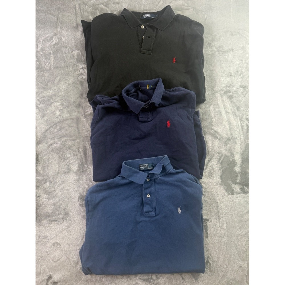 Polo By Ralph Lauren Polo Mens L Lot of 3 Short Sleeve Classic Fit Embroidered
